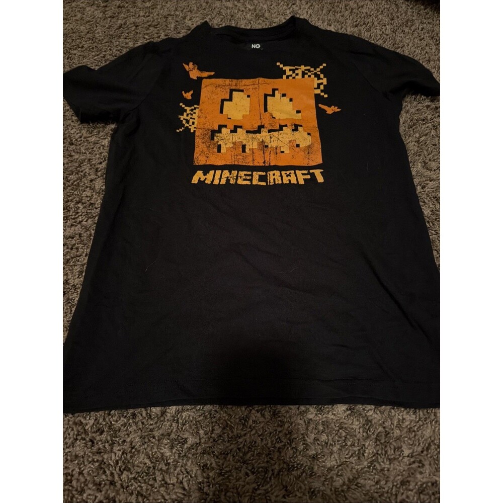 Boys XL Mojang Minecraft Halloween Black Shirt Super Soft Short Sleeve
